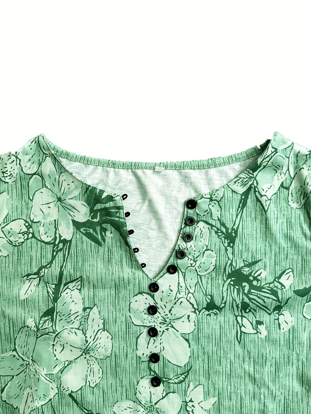 T-shirt boutonné à imprimé floral, t-shirt d'été décontracté à manches courtes, vêtements pour femmes