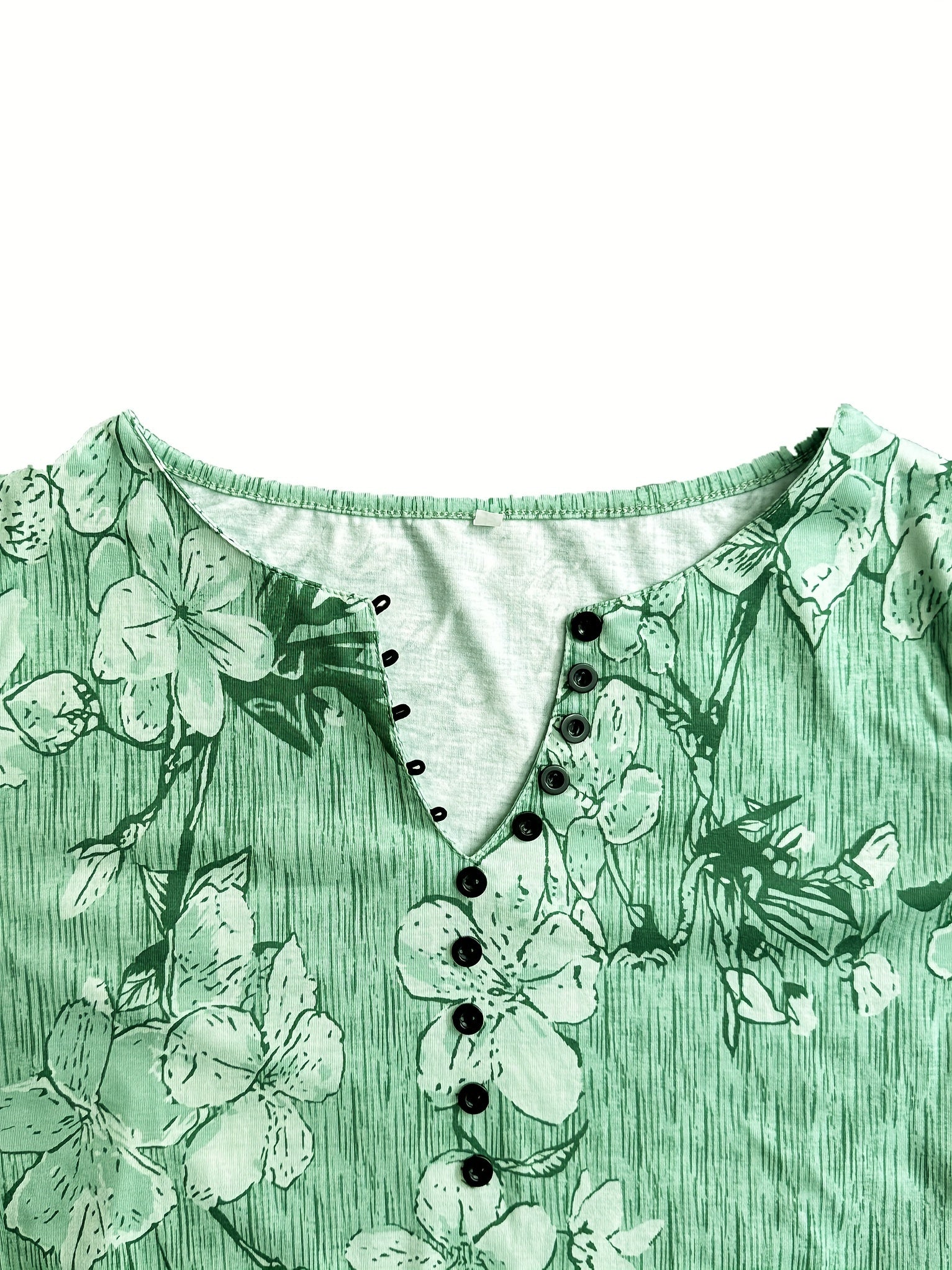 T-shirt boutonné à imprimé floral, t-shirt d'été décontracté à manches courtes, vêtements pour femmes