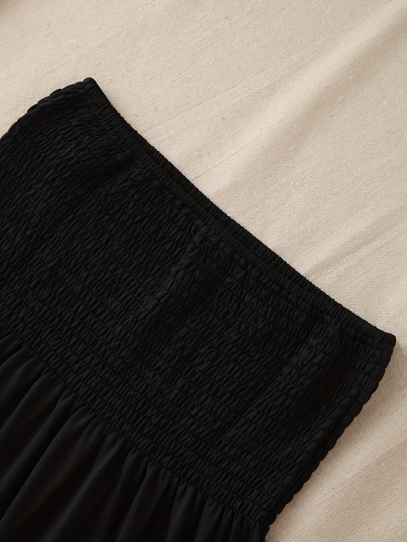 Haut tube à volants froncés, haut bandeau sans bretelles décontracté pour l'été, vêtements pour femmes, mariage, vacances