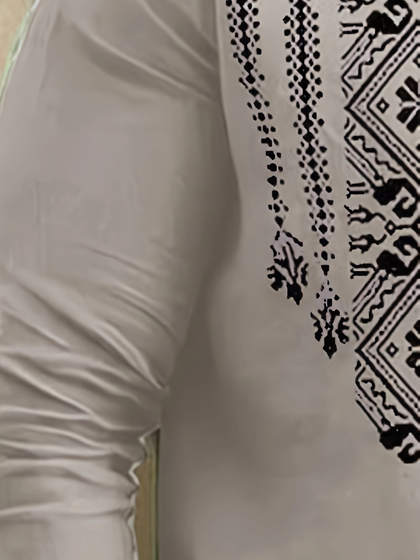 Chemises Henley à manches longues pour hommes, style ethnique, tendance, motifs géométriques, confortables, respirantes, décontractées et légèrement extensibles. Vêtements pour hommes