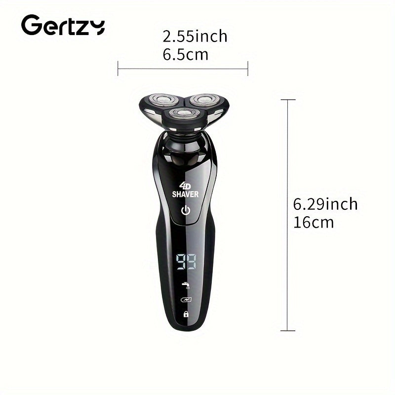 Rasoir électrique 6 en 1 Gertzy pour homme, rasoir électrique pour homme, rasoir rotatif rechargeable, cadeau de fête des pères pour père, mari et amis masculins