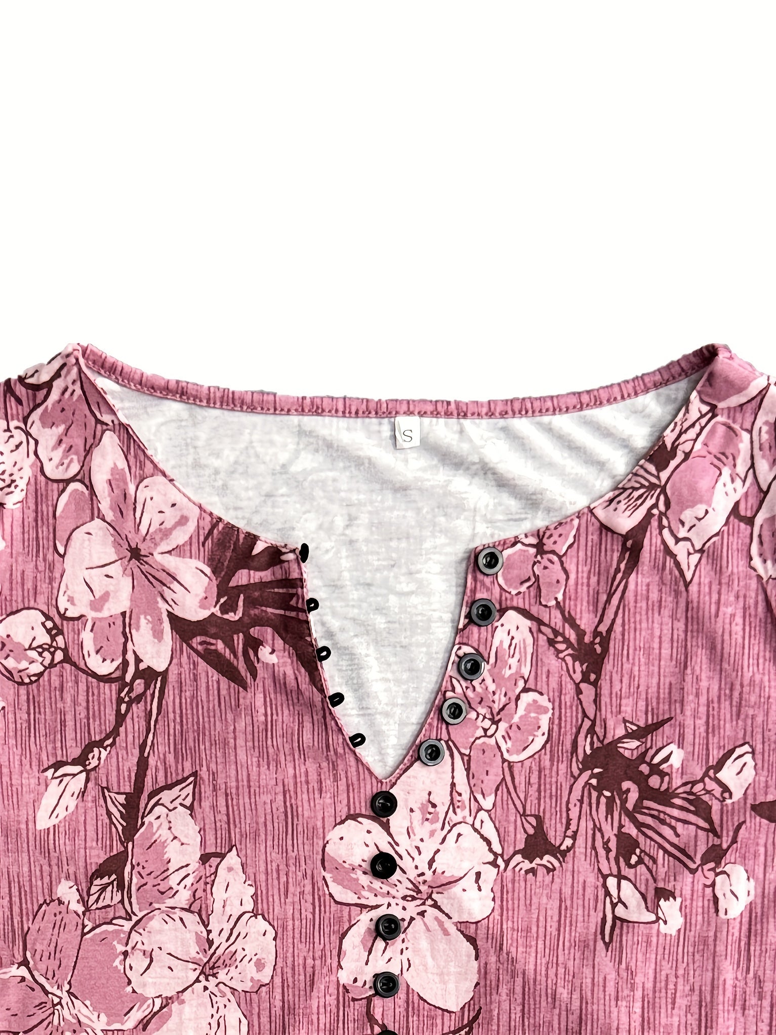 T-shirt boutonné à imprimé floral, t-shirt d'été décontracté à manches courtes, vêtements pour femmes